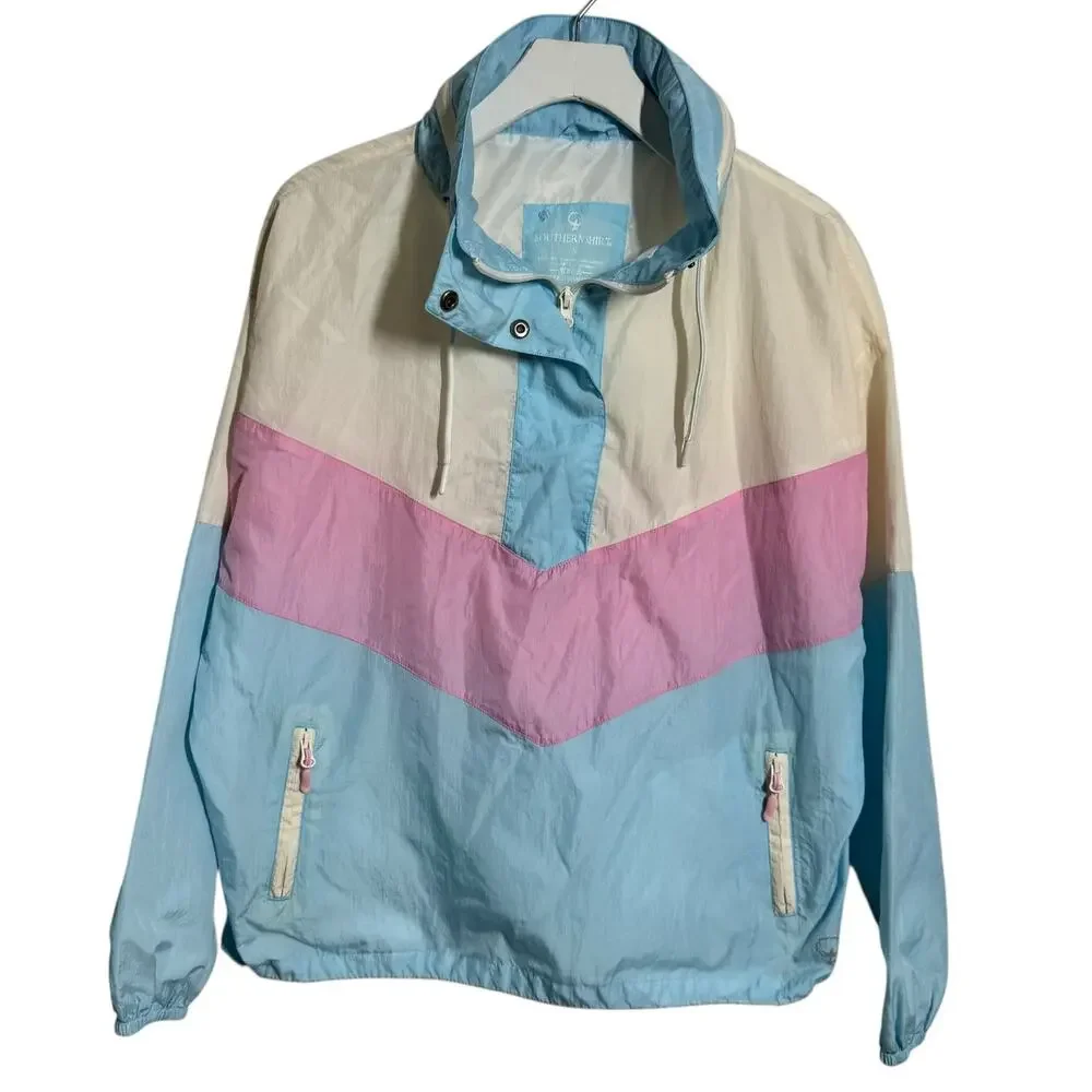 Southern Shirt Co. Kelly Colorblock Retro Windbreaker Women S 90s Momcore Pastel